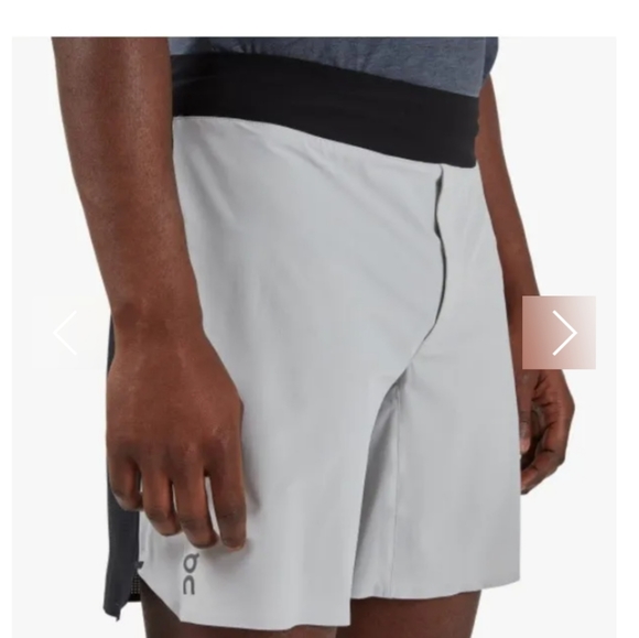 On Running Other - ON Running Mens Lightweight Glacier Grey Black Shorts NEW Sz S